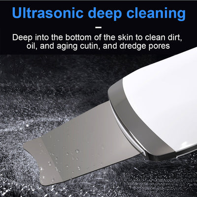 Electric Ultrasonic Skin Scrubber Face Spatula Home Ultrasonic Skin Scrubber Facial Cleaner Handheld Mini Derma Galvanica Tightening Face Scrubber Machine Skin Scrubber USB Ultrasonic